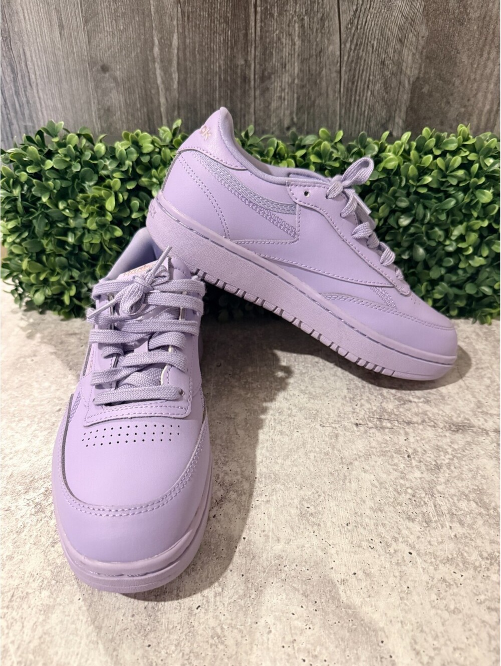 Reebok Classic Club C Lavender Purple Leather Sneakers Women's Size 8.5